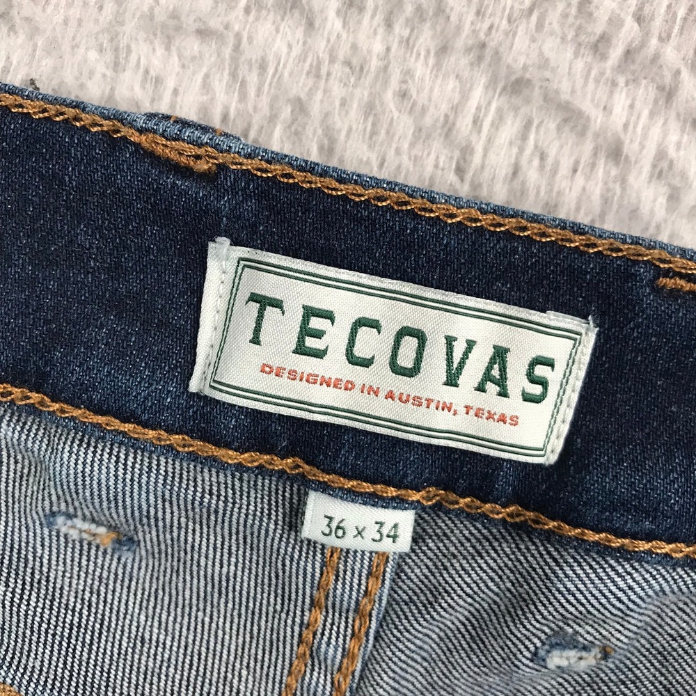 Tecovas Standard Jean Mens 36 (37x34) Dark Blue Straight Leg Stretch Denim - Picture 6 of 16